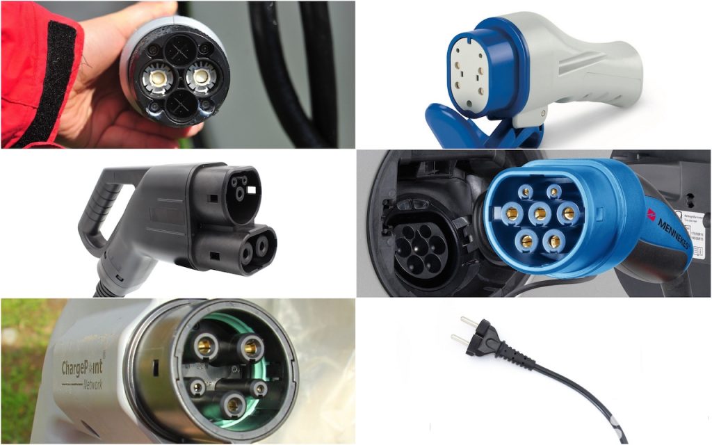 Tipos de conectores de carga de los coches eléctricos